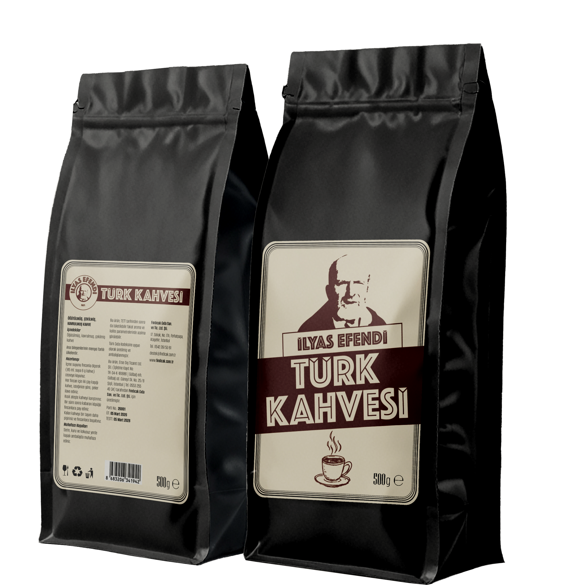 İlyas Efendi Türk Kahvesi, 500 gr | Yoğun Köpüklü, Dengeli Gövdeli Geleneksel Türk Kahvesi